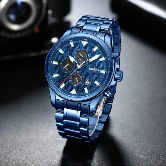 Montre Bleu Chronographe