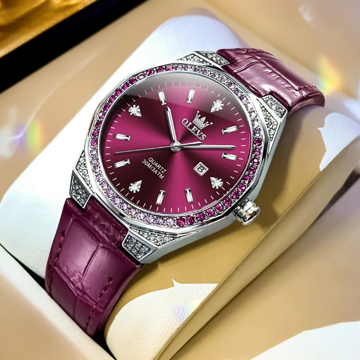 Montre Rose en Diamant pour Femme