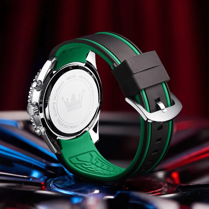 Montre Verte à Quartz Étanche pour Homme