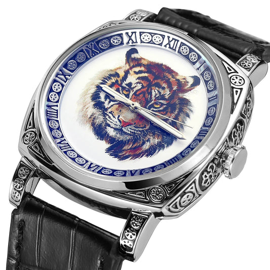 Montre Mécanique en Cuir de Tigre - Paradis des Montres