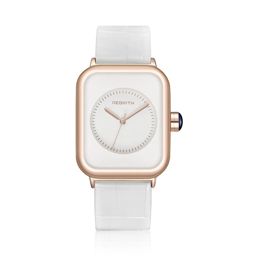 Montre Blanche à Quartz Carré pour Femme