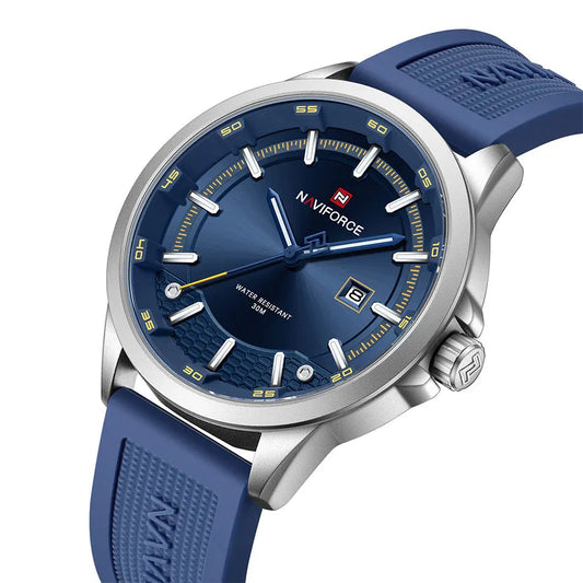 Montre Bleu avec Bracelet en Silicone