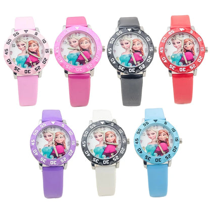 Montre La Reine Des Neiges avec Bracelet en Cuir - Paradis des Montres