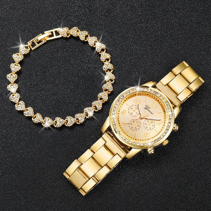 Montre en Acier Inoxydable pour Femme avec Diamants