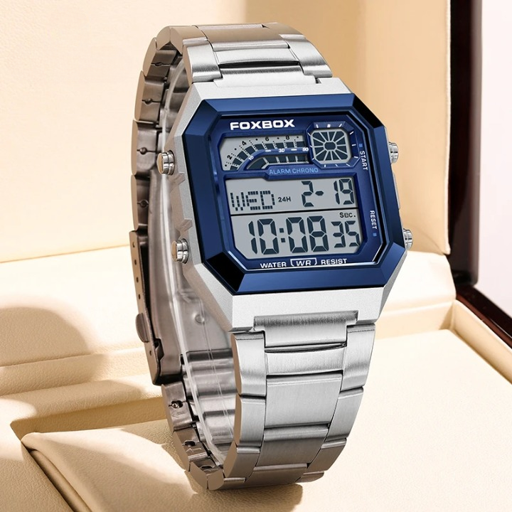 Montre Digitale en Acier Inoxydable pour Homme - Paradis des Montres