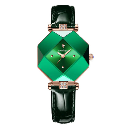 Montre Verte Diamant pour Femme