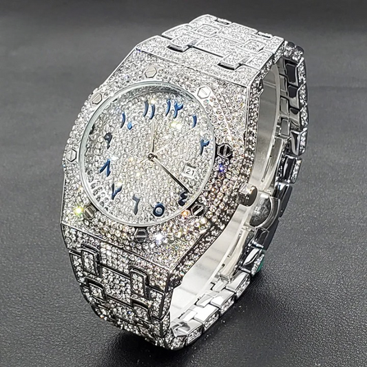 Montre Diamant avec Chiffres Arabes