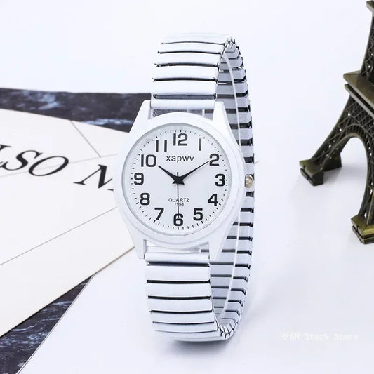 Montre Blanche avec Bracelet Élastique