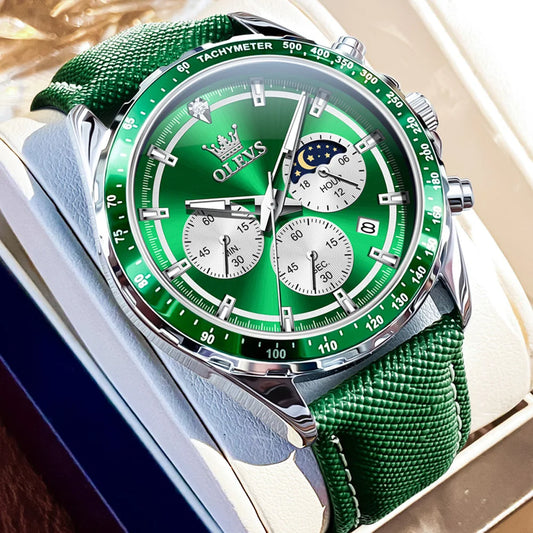 Montre Verte Multifonctions pour Homme