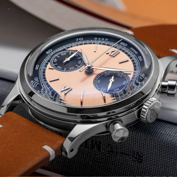 Montre Chronographe en Cuir Rétro - Paradis des Montres