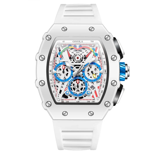 Montre Blanche de Luxe pour Homme