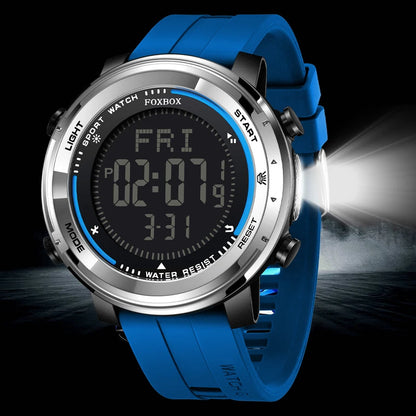 Montre Digitale avec Bracelet en Silicone Bleu - Paradis des Montres