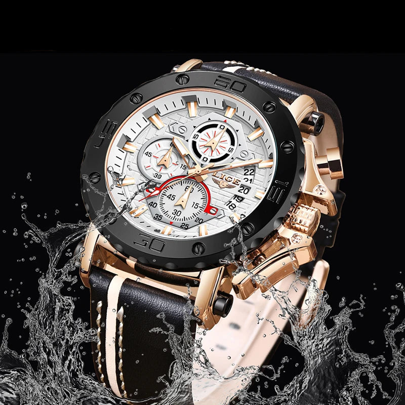 Montre Chronographe en Cuir pour Homme - Paradis des Montres