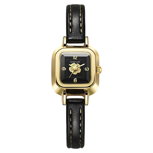 Montre en Cuir Doré pour Femme