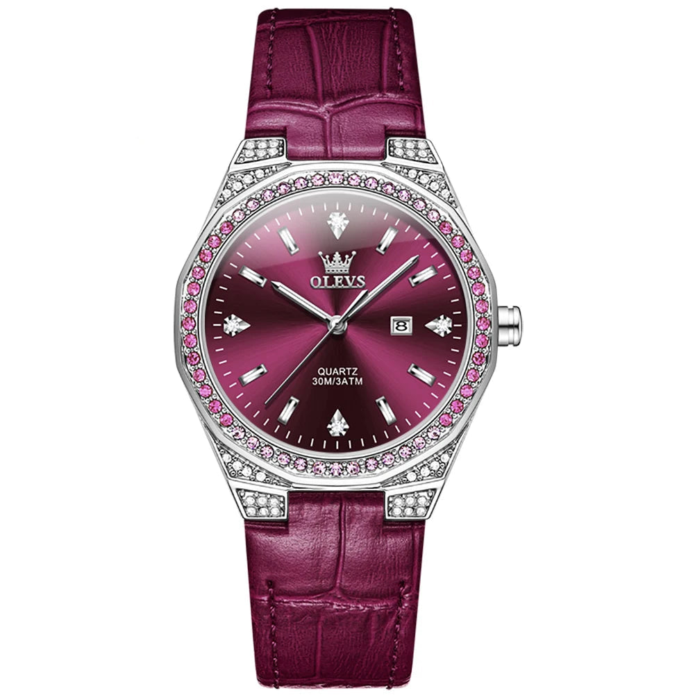 Montre Rose en Diamant pour Femme