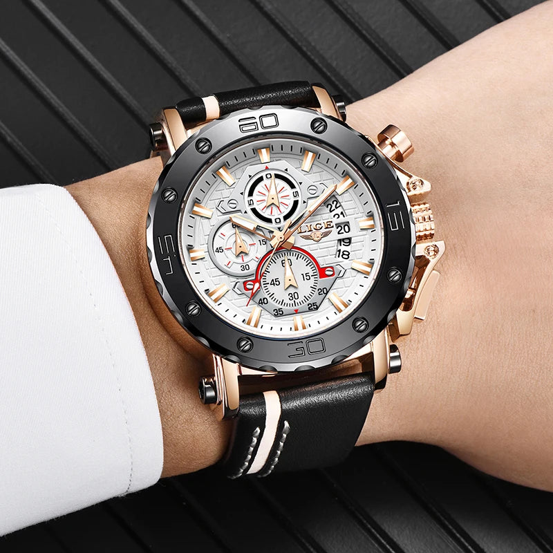 Montre Chronographe en Cuir pour Homme - Paradis des Montres