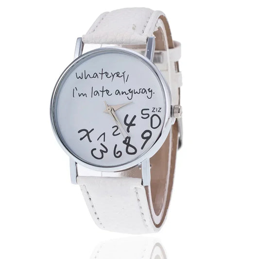 Montre en Cuir Blanche pour Femme