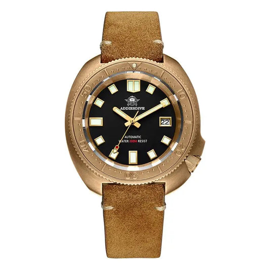 Montre Bronze Vintage avec Bracelet en Cuir