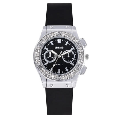 Montre Diamant avec Bracelet en Silicone