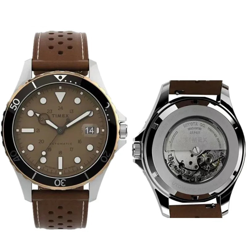 Montre Aviateur avec Bracelet en Cuir Marron - Paradis des Montres