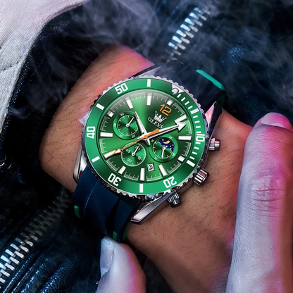 Montre Verte à Quartz Étanche pour Homme