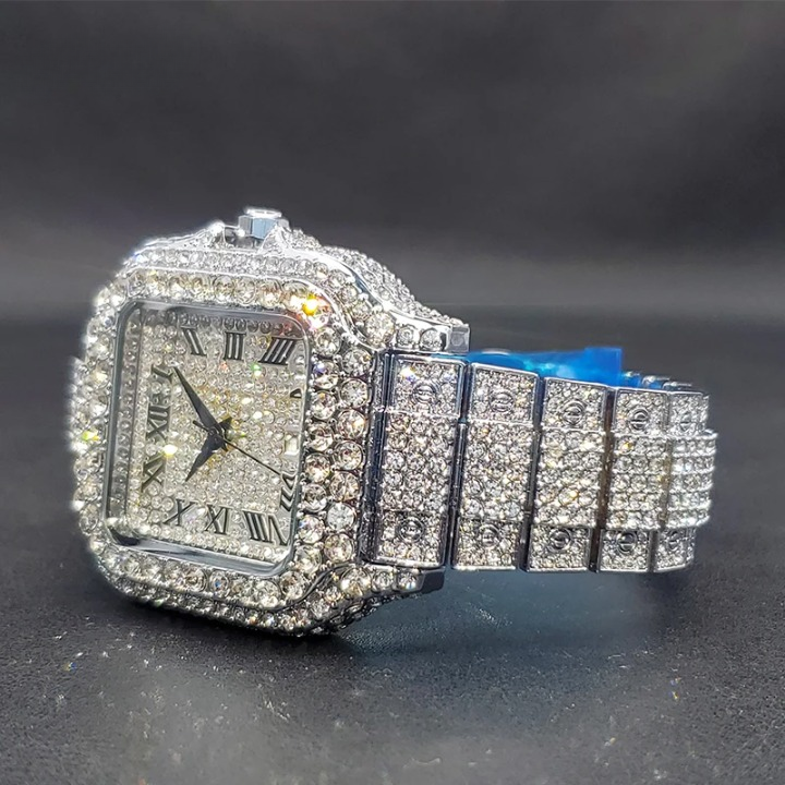 Montre Entièrement en Diamant pour Homme