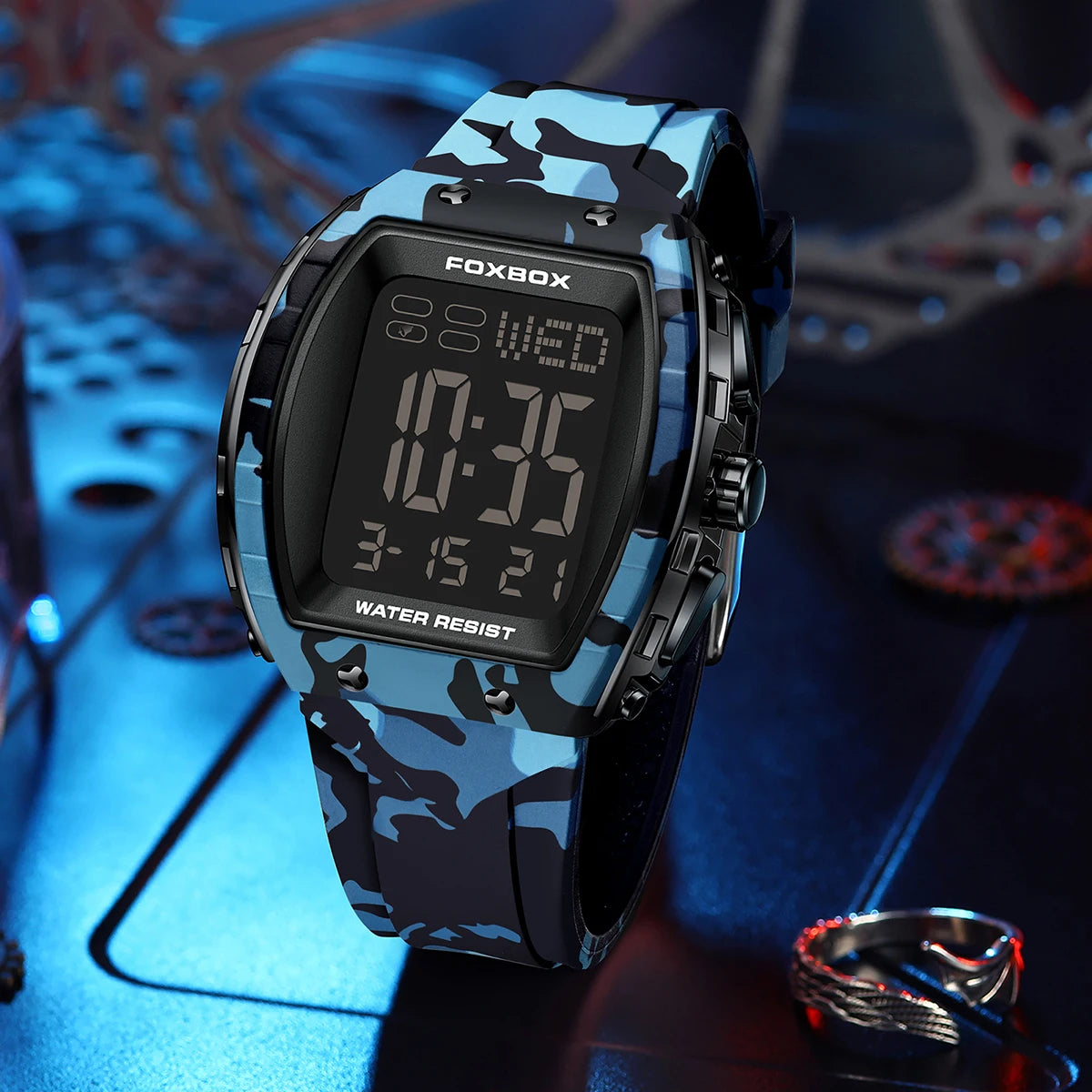 Montre Digitale avec Bracelet en Silicone Camouflé - Paradis des Montres