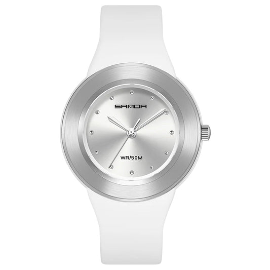 Montre Blanche Ronde pour Femme